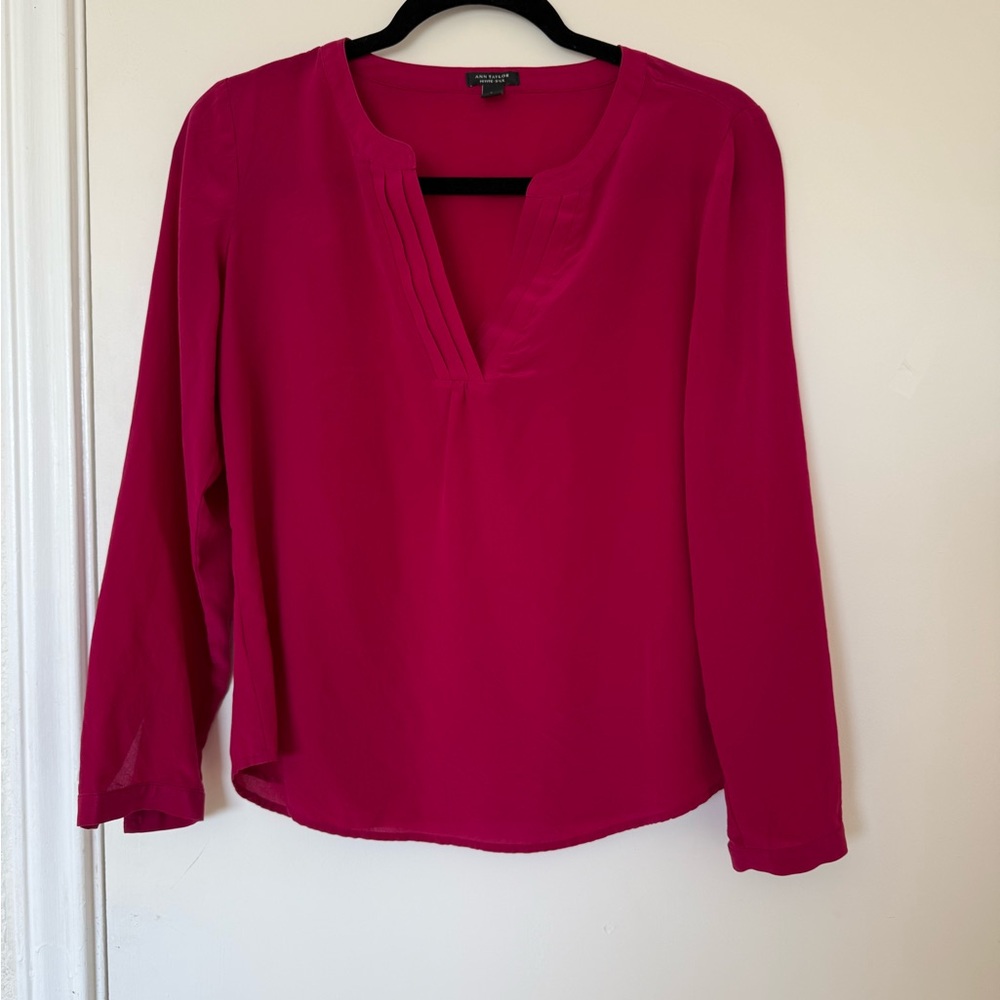 Ann Taylor Vibrant Pink Blouse